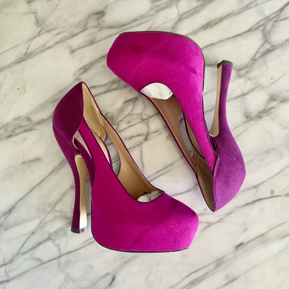 Magenta Suede Pumps
